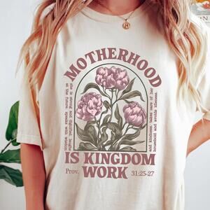 Retro Mom Tshirt, Motherhood Is Kingdom Work Shirt, Mothers Day T-shirt